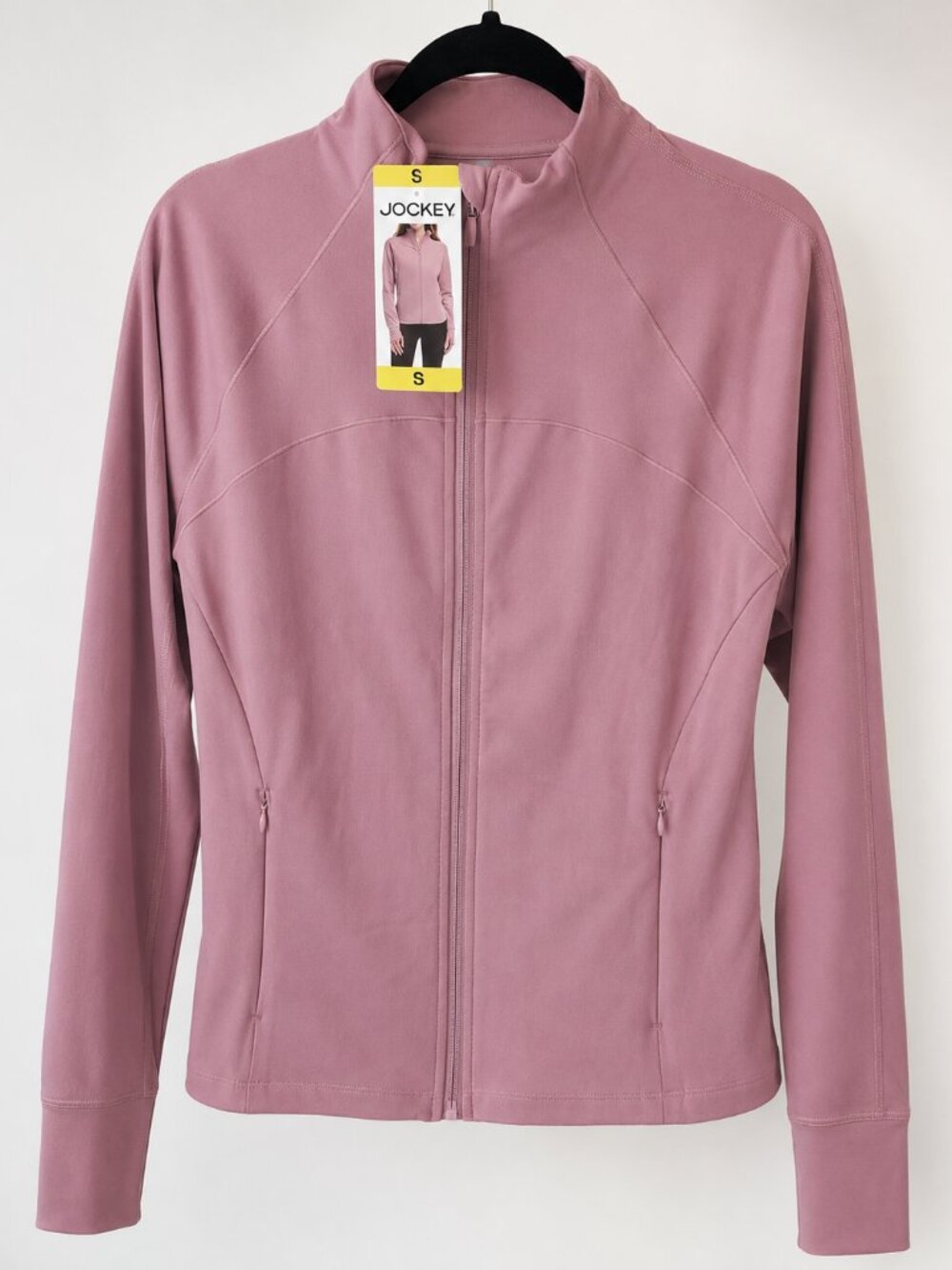 Jockey Women’s Active Full Zip Jacket Pink Rose Size S Thumbholes NWT